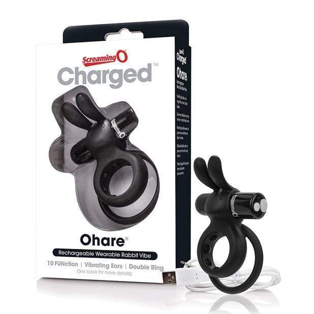 The Screaming O - Charged Ohare Rechargeable Wearable Rabbit Cock Ring (Black) TSO1041 CherryAffairs