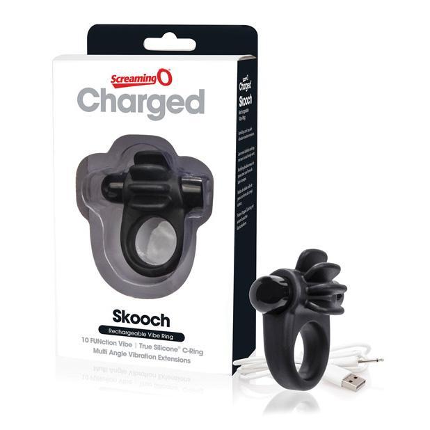 The Screaming O - Charged Skooch Rechargeable Silicone Cock Ring (Black) TSO1050 CherryAffairs