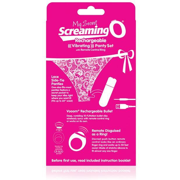 The Screaming O - My Secret Rechargeable Remote Control Panty Vibrator (Pink) TSO1052 CherryAffairs
