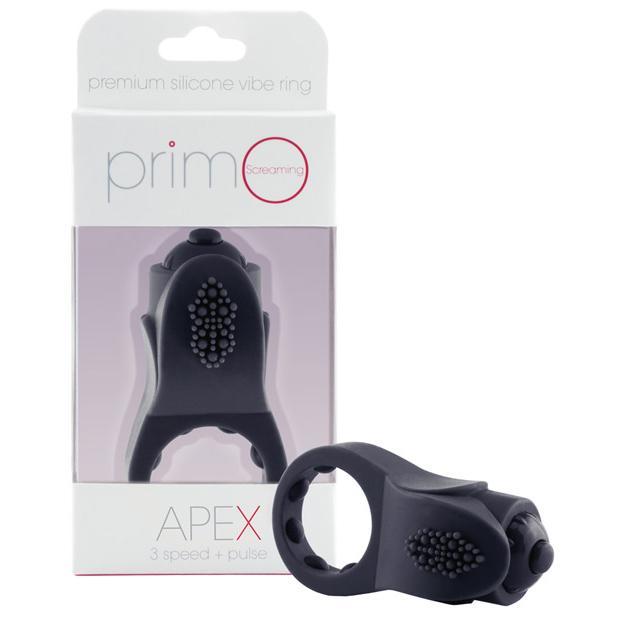 TheScreamingO - PrimO Apex Premium Vibrating Silicone Cock Ring (Black) TSO1070 CherryAffairs
