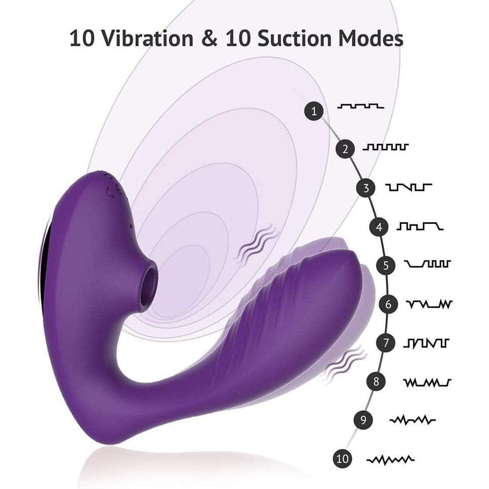 Tracy&#39;s Dog - Clitoral Air Stimulator Sucking Vibrator with Remote OG Pro 2 (Purple)    Clit Massager (Vibration) Rechargeable