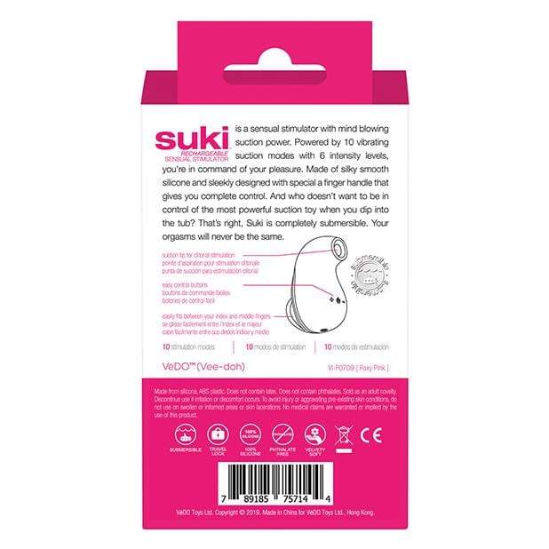 VeDO - Suki Rechargeable Sensual Vibrating Clitoral Air Stimulator (Foxy Pink) VD1109 CherryAffairs