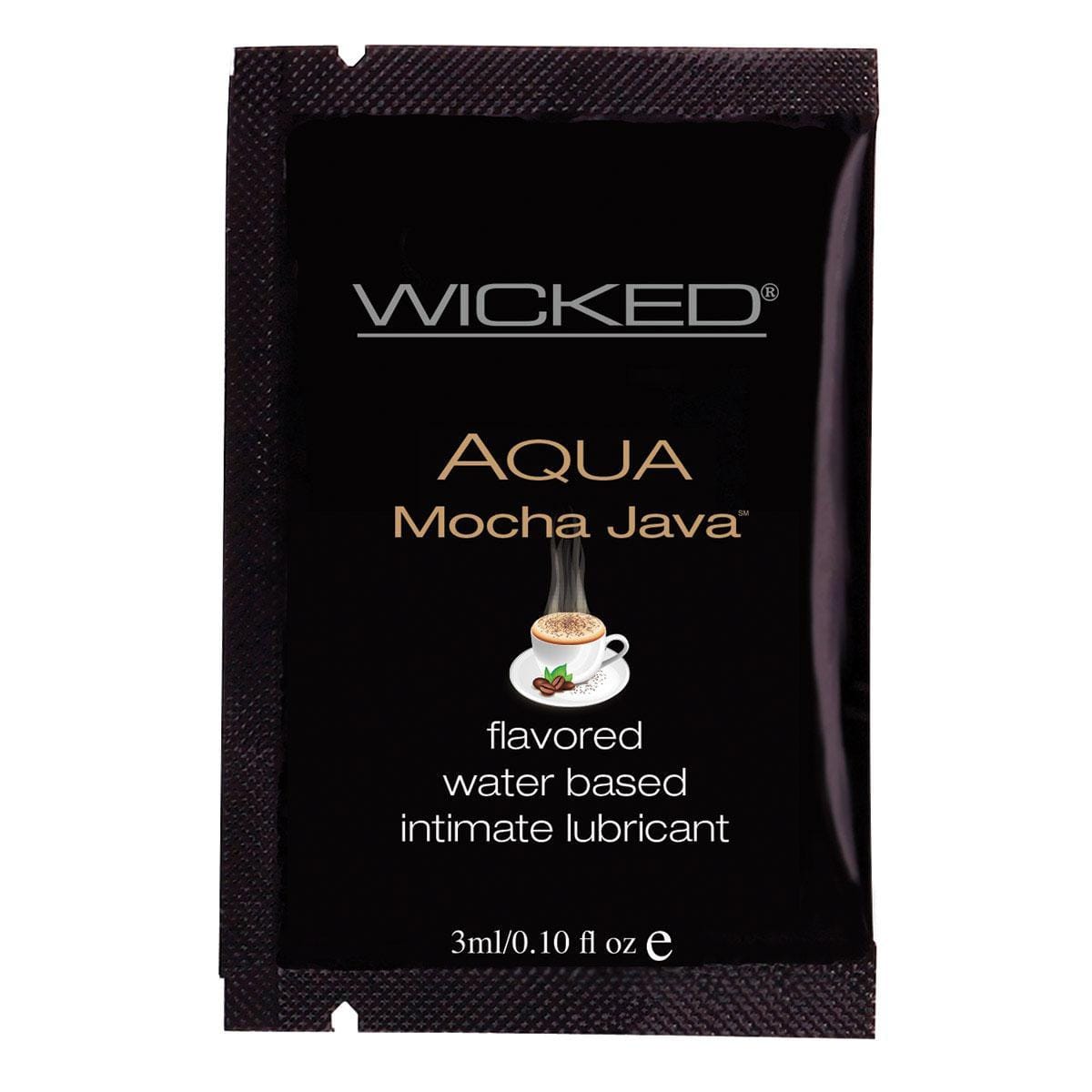 Wicked - Aqua Mocha Java Flavored Water Based Lubricant Sachet 3ml Lube (Water Based) 713079903102 CherryAffairs