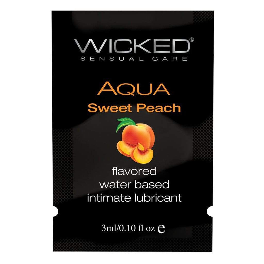 Wicked - Aqua Sweet Peach Flavored Water Based Lubricant Sachet 3ml WK1015 CherryAffairs