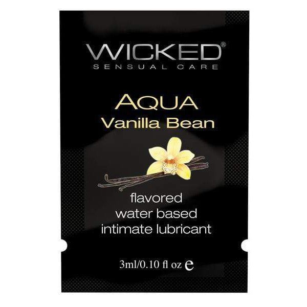 Wicked - Aqua Vanilla Bean Flavored Water Based Lubricant Sachet 3ml WK1017 CherryAffairs