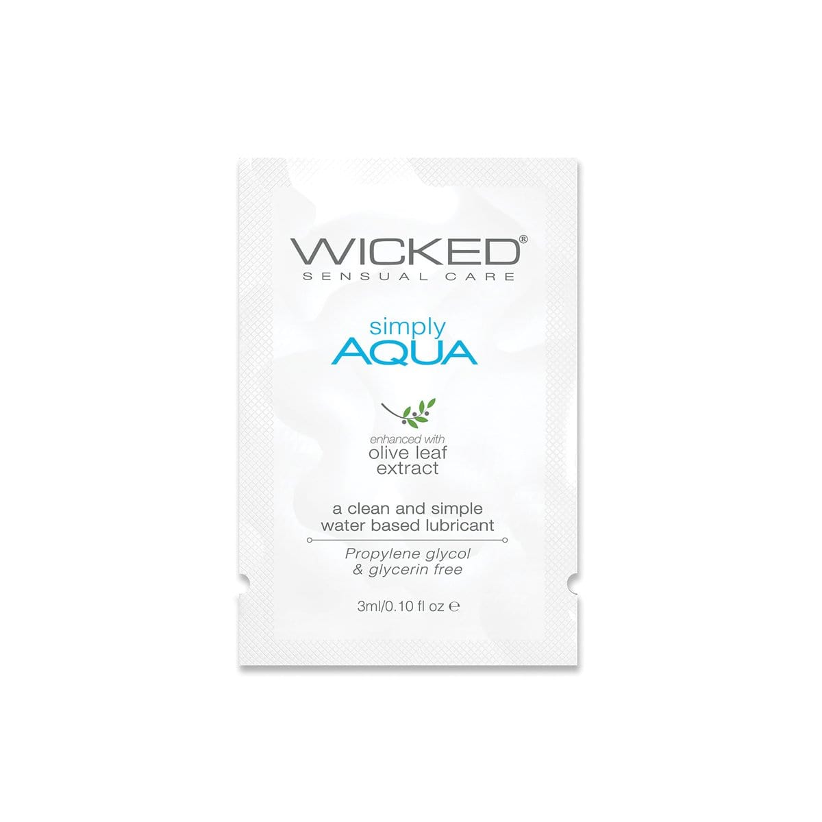 Wicked - Simply Aqua Water Based Lubricant Sachet 3ml Lube (Water Based) 713079911008 CherryAffairs