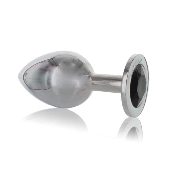 Zush - Nouveau Butt Plug 4&quot; (Metallic Silver/Black Gem) ZT1005 CherryAffairs